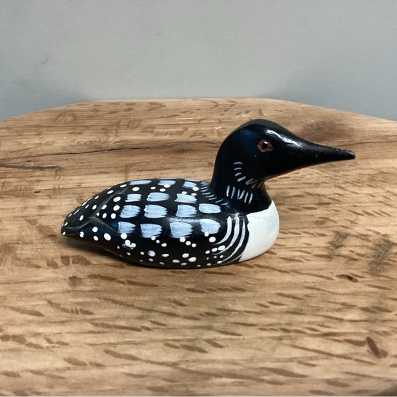 🟢 Vintage - Mallard Duck Decoy & Loon Duck Decoy - Solid Wood Crafted - Unique - Picture 6 of 15